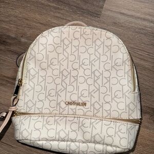 Calvin Klein Monogram Cream Backpack